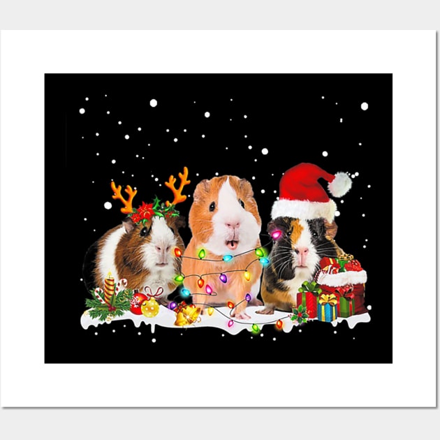 Guinea Pig Deer Guinea Santa Christmas Xmas Wall Art by eldridgejacqueline